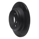 R1 05-12 Acura RL Rear Right Drilled & Slotted Black Brake Rotor