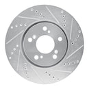R1 14-20 Acura RLX Front Right Drilled & Slotted Silver Brake Rotor