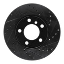 R1 11-16 Mini Cooper Paceman Front Right Drilled & Slotted Black Brake Rotor