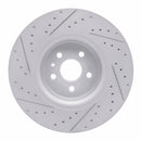R1 15-21 Ford Edge Front Right Drilled & Slotted Geo-Carbon Rotor