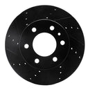 R1 07-18 Dodge Sprinter 2500 Front & Rear Drilled & Slotted Black Brake Rotor Set