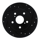 R1 11-16 ScIon tC Front & Rear Drilled & Slotted Black Brake Rotor Set