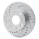 R1 84-06 Honda CRX Front Left Drilled & Slotted Silver Brake Rotor