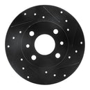 R1 12-19 Fiat 500 Front & Rear Drilled & Slotted Black Brake Rotor Set