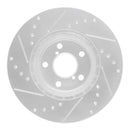 R1 17-23 Subaru Impreza Front Right Drilled & Slotted Silver Brake Rotor