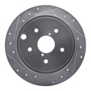 R1 15-21 Subaru WRX Rear Left Drilled & Slotted Silver Brake Rotor