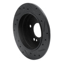 R1 94-98 Mercedes-Benz C280 Rear Left Drilled & Slotted Black Brake Rotor