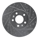 R1 98-02 Ford Crown Victoria Front Right Drilled & Slotted Silver Brake Rotor