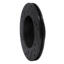 R1 96-98 Nissan 240SX Front Right Drilled & Slotted Black Brake Rotor
