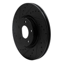 R1 07-13 Mazda 3 Front Left Drilled & Slotted Black Brake Rotor