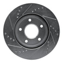 R1 07-17 Dodge CALIBER Front Right Drilled & Slotted Silver Brake Rotor