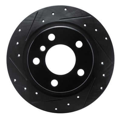 R1 12-18 BMW 118i (Mexico) Rear Left Drilled & Slotted Black Brake Rotor
