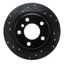 R1 12-18 BMW 118i (Mexico) Rear Left Drilled & Slotted Black Brake Rotor