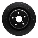 R1 -25 Subaru Ascent Rear Left Drilled & Slotted Black Brake Rotor