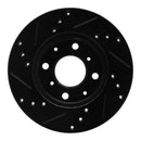 R1 90-00 Honda Civic Sedan Front Right Drilled & Slotted Silver Brake Rotor