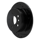 R1 07-12 Lexus ES350 Rear Right Drilled & Slotted Black Brake Rotor
