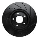 R1 13-25 Nissan Altima Front Left Drilled & Slotted Black Brake Rotor