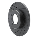 R1 72-82 Toyota CORONA Front Left Drilled & Slotted Black Brake Rotor