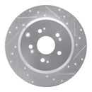 R1 07-17 Acura ZDX Rear Right Drilled & Slotted Silver Brake Rotor