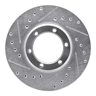 R1 81-87 Dodge Ram 50 Front Left Drilled & Slotted Silver Brake Rotor