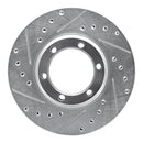 R1 81-87 Dodge Ram 50 Front Left Drilled & Slotted Silver Brake Rotor