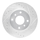 R1 90-92 Infiniti M30 Front Right Drilled & Slotted Silver Brake Rotor
