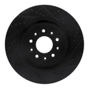 R1 00-06 Jaguar XKR Front Right Drilled & Slotted Black Brake Rotor
