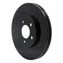 R1 03-11 Ford Crown Victoria Front Right Drilled & Slotted Black Brake Rotor