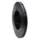 R1 11-16 BMW 528I xDrive Front Left Drilled & Slotted Black Brake Rotor