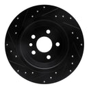 R1 09-15 Ford Focus RS (Mexico) Rear Right Drilled & Slotted Black Brake Rotor