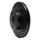 R1 01-11 Ford Explorer Sport Front Right Drilled & Slotted Black Brake Rotor