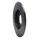 R1 94-99 Buick Regal Rear Left Drilled & Slotted Black Brake Rotor