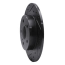 R1 11-16 Scion TC Rear Left Drilled & Slotted Black Brake Rotor