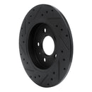R1 00-09 Audi A4 (USA/Canada) Rear Right Drilled & Slotted Black Brake Rotor