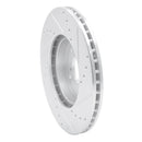 R1 98-22 Acura CSX Front Left Drilled & Slotted Silver Brake Rotor