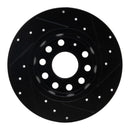 R1 05-25 Audi A3 Quattro Rear Drilled & Slotted Black Brake Rotor Set