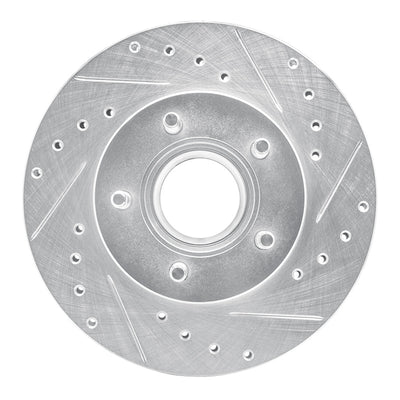 R1 1983-1992 Ford Explorer Front Right Drilled & Slotted Silver Brake Rotor