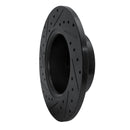 R1 81-87 Saab 900 Front Right Drilled & Slotted Black Brake Rotor