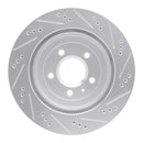 R1 05-11 Cadillac CTS Rear Left Drilled & Slotted Silver Brake Rotor