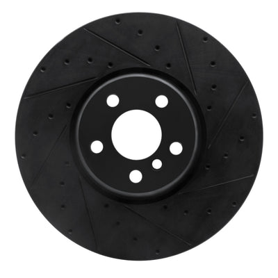R1 16-25 BMW 230I xDrive Right Front Drilled & Slotted Black Brake Rotor