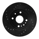 R1 94-02 Ford ASPIRE Front Right Drilled & Slotted Black Brake Rotor