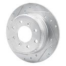 R1 64-94 Alfa Romeo Giulia Sprint Rear Left Drilled & Slotted Silver Brake Rotor