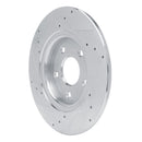 R1 12-20 Chrysler Town & Country Rear Right Drilled & Slotted Silver Brake Rotor