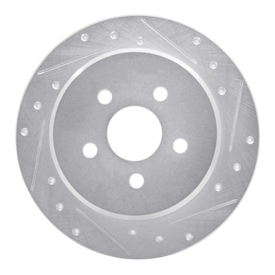 R1 03-10 Chrysler PT Cruiser Rear Right Drilled & Slotted Silver Brake Rotor