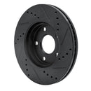 R1 06-11 Chevrolet HHR Front Left Drilled & Slotted Black Brake Rotor