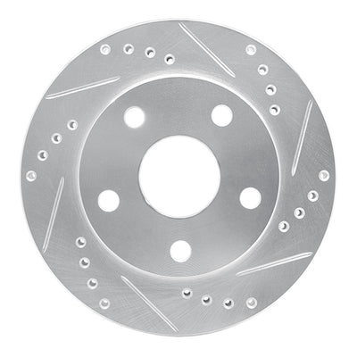 R1 91-94 Toyota Previa Front Right Drilled & Slotted Silver Brake Rotor