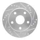 R1 91-94 Toyota Previa Front Right Drilled & Slotted Silver Brake Rotor