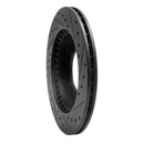 R1 96-98 Suzuki Sidekick Front Left Drilled & Slotted Black Brake Rotor