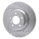 R1 06-15 BMW 335XI Rear Right Drilled & Slotted Silver Brake Rotor