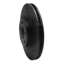 R1 09-11 Hyundai Genesis Sedan Front Right Drilled & Slotted Black Brake Rotor